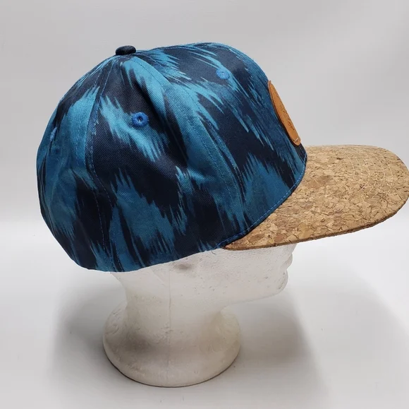 Buckin A Clothing Cap Blue Patterned Cork Brim Snap Back - Picture 3 of 10